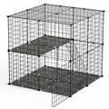 2Tier Cat Cage Playpen Indoor Pet Enclosures Kitten Kennel House Detachable Cat Crate with Climbing Ladder 2 Doors for 1-2 Cats for Ferret Squirrel Sm