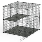 2Tier Cat Cage Playpen Indoor Pet Enclosures Kitten Kennel House Detachable Cat Crate with Climbing Ladder 2 Doors for 1-2 Cats for Ferret Squirrel Sm