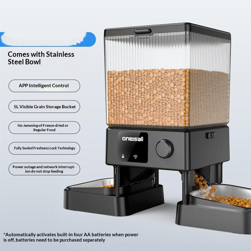 Automatic Cat Feeder With Dual Bowls Visual Timer-Controlled Portion-Adjustable Smart Pet Feeder For Cat Food