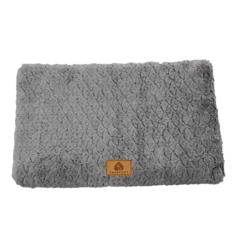 3D Foam Pet Bed with Removable Washable Faux Fur Cover Orthopedic Waterproof Dog Cat Bed for Crate Anti-Slip Bottom Pets Mats