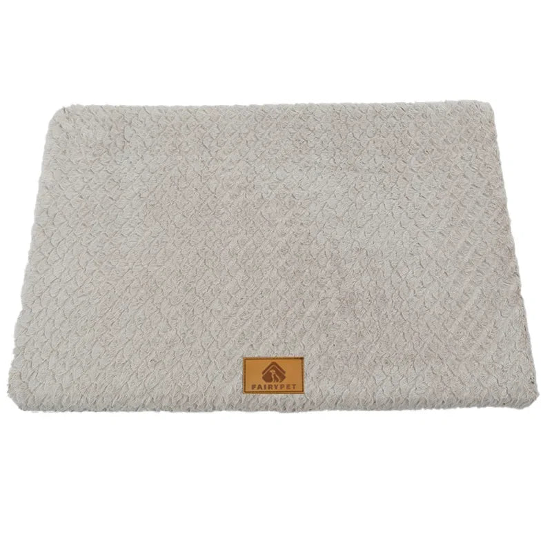 3D Foam Pet Bed with Removable Washable Faux Fur Cover Orthopedic Waterproof Dog Cat Bed for Crate Anti-Slip Bottom Pets Mats