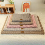 3D Foam Pet Bed with Removable Washable Faux Fur Cover Orthopedic Waterproof Dog Cat Bed for Crate Anti-Slip Bottom Pets Mats