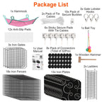 3-Tier Cat Cage Enclosure Indoor Cat Cage Playpen With Hammock Toy Ball Ladder DIY Iron Wire Cat House Kennels Crate For 1-2 Cats Ferret Rabbit Small