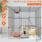 3 Tier Large Cat Cage Enclosure Indoor Cat Playpen Iron Construction Cat House Detachable Cat Crate With 2 Ladders Doors For 1-4 Cats 41.73ÓL x 41.73Ó
